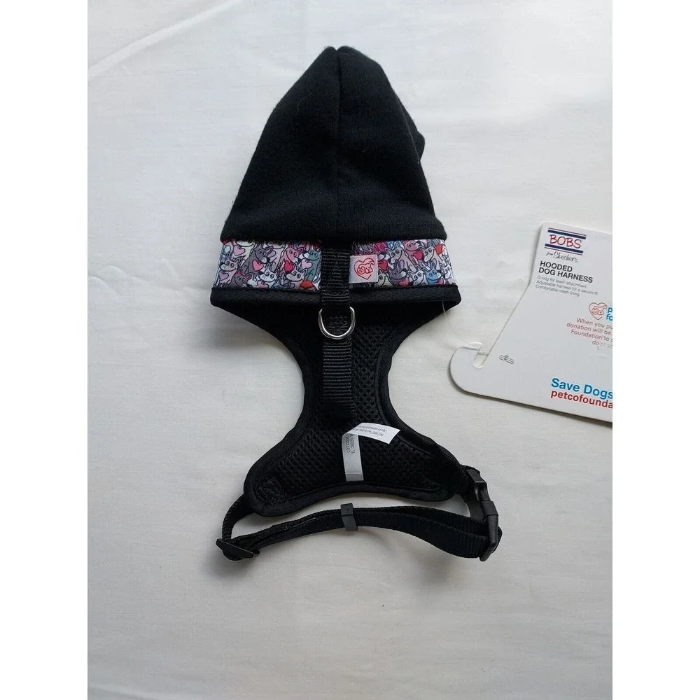 Bobs By Skechers XS Adjustable Hooded Dog Harness Loverboy Print Dogs NWT